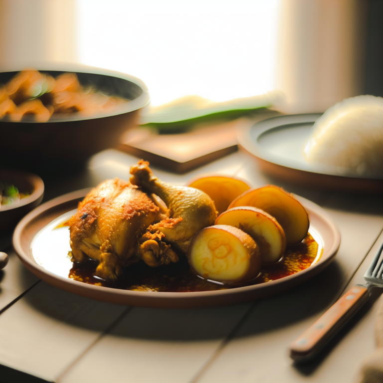 Chicken dinner Bengali Style